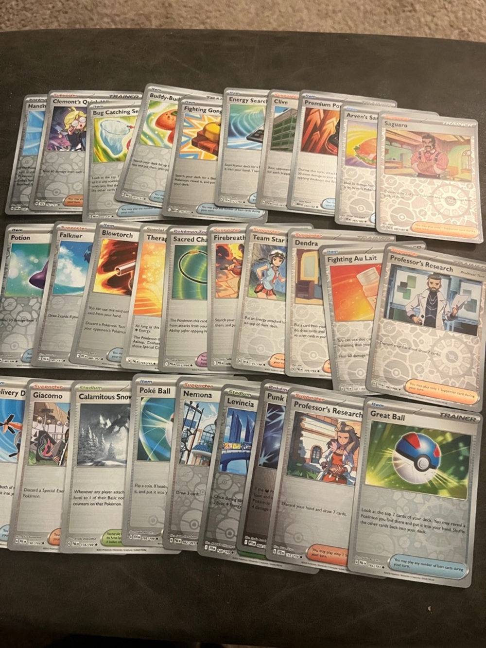 Pokemon reverse holo Trainer & Item Card Lot - excellent condition